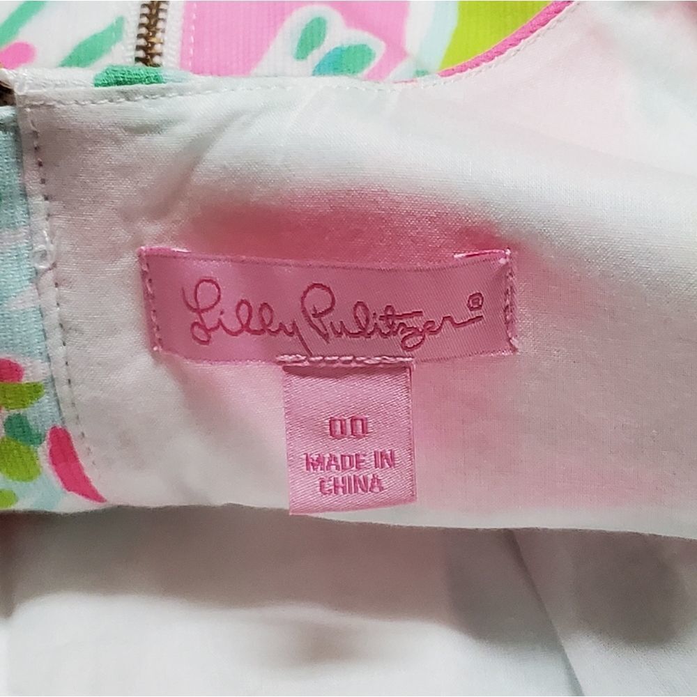 𝅺LILLY Pulitzer Cathy Flamingo Pink Don't Give A Cluck Shift Dress 00 - Picture 10 of 12